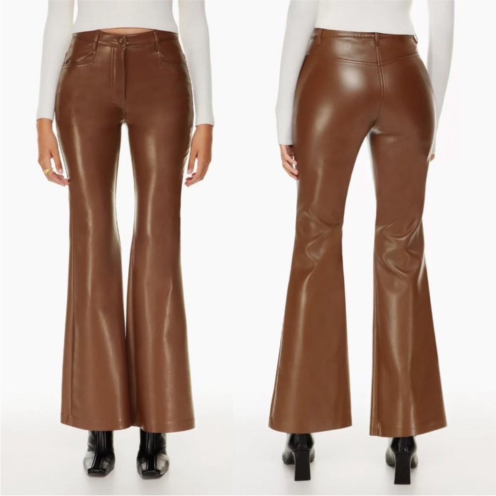 Wilfred Beatrix High Waisted Flared Vegan Leather Pants Size 6 New With Tags